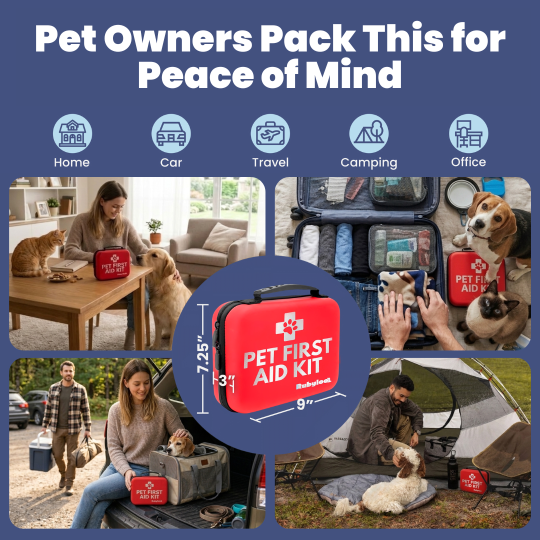 Pet First Aid Kit for Dogs & Cats – Vet-Approved Essentials | Rubyloo