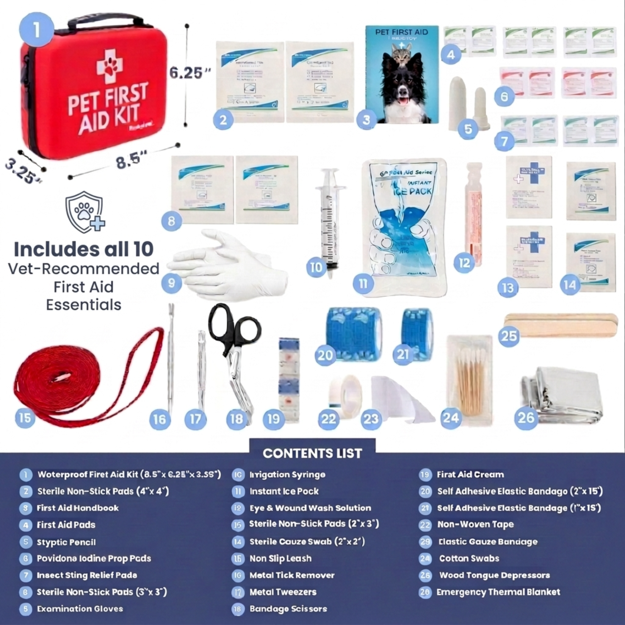 Pet First Aid Kit for Dogs & Cats – Vet-Approved Essentials | Rubyloo