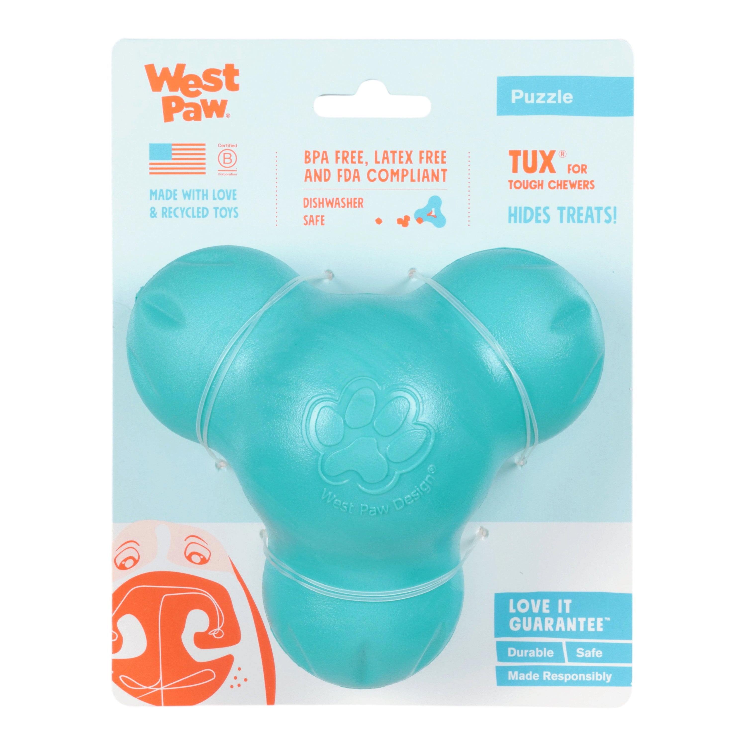 West Paw Tux Treat Dispensing Chew Toy – Teal