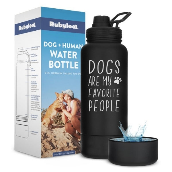 Dog & Human Water Bottle with Detachable Bowl | Rubyloo