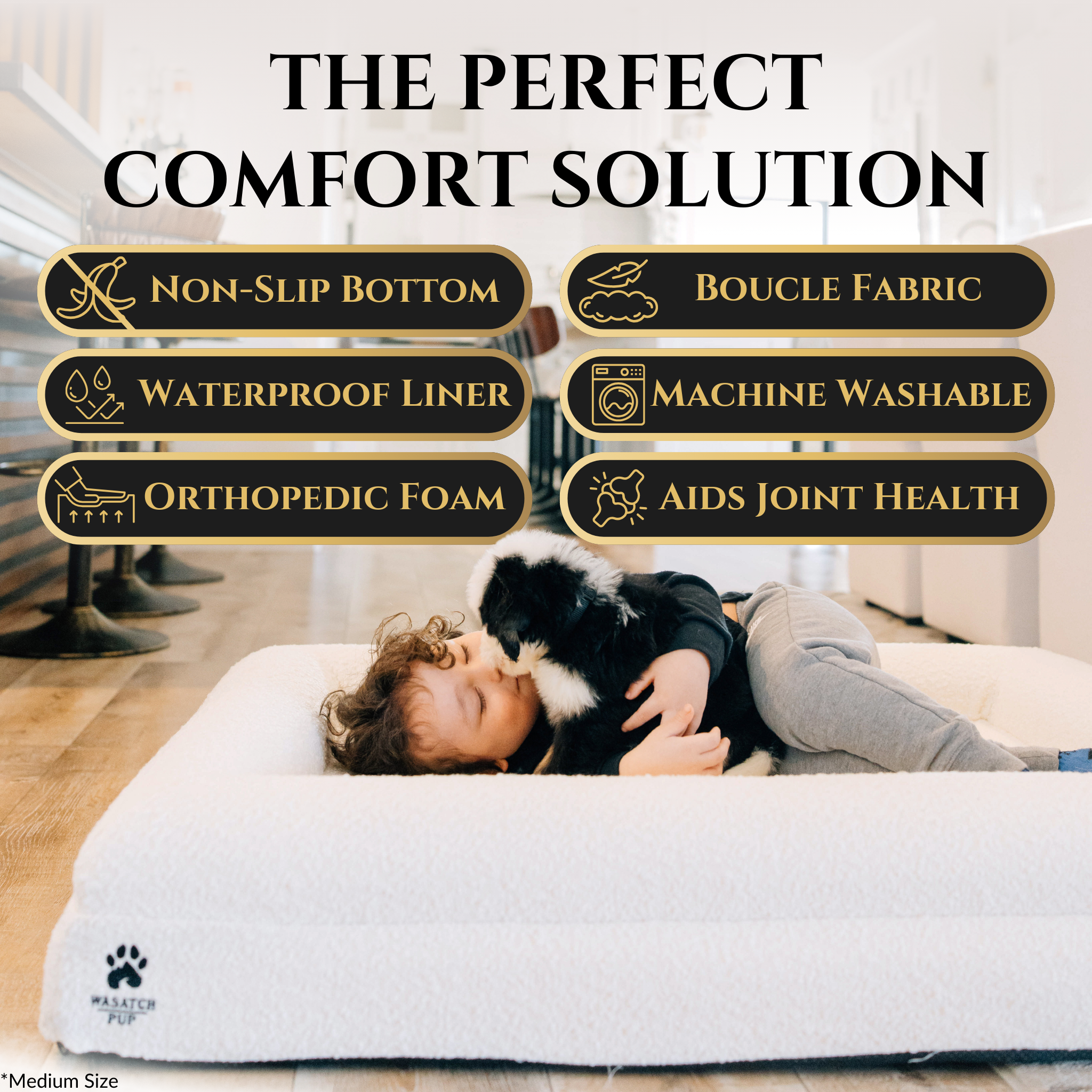 Luxury Orthopedic Dog Bed | Memory Foam + Boucle | Wasatch Pup