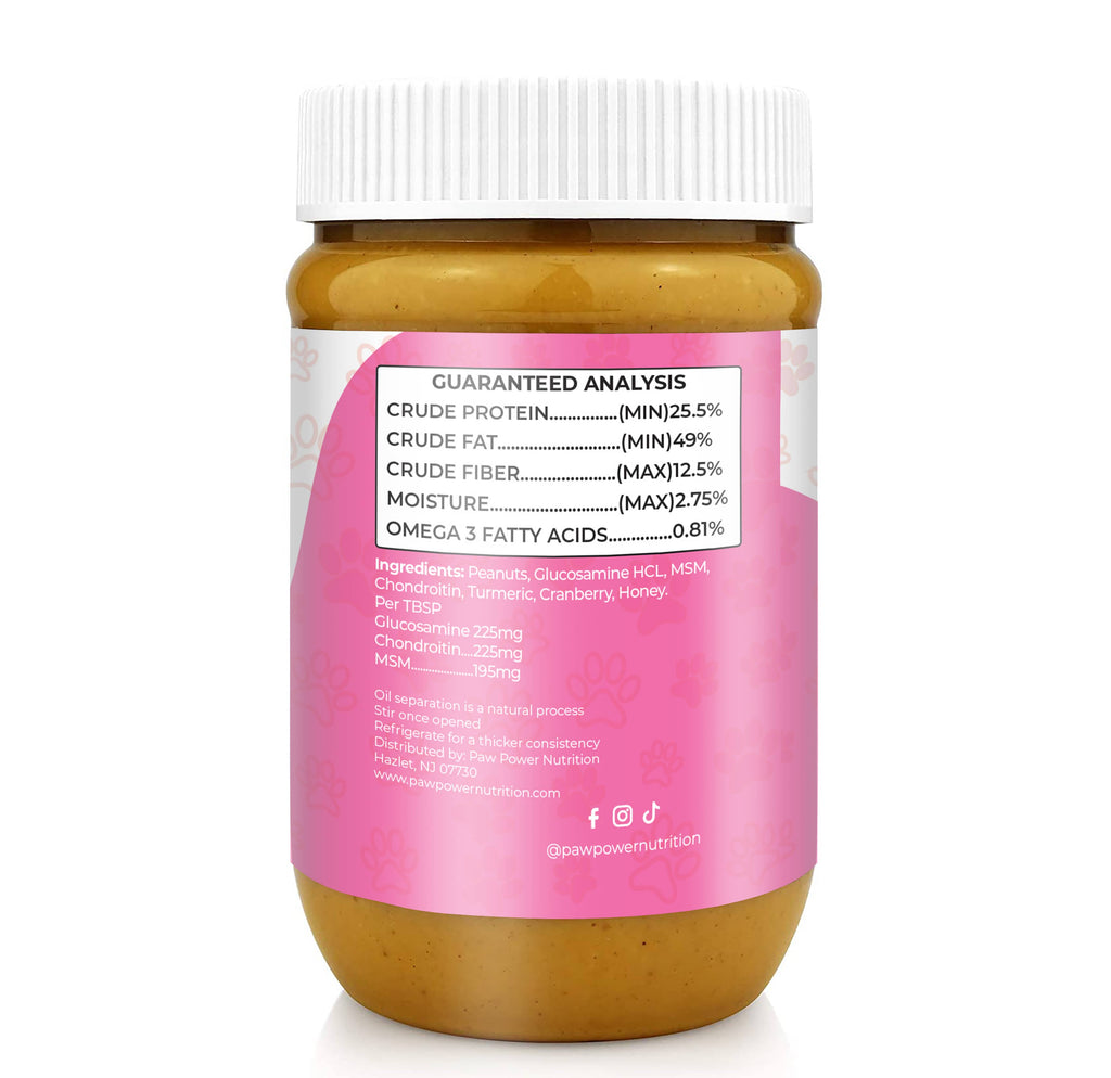 Dawg Butter Berry Flexible – Hip & Joint Supplement Peanut Butter for Dogs | Paw Power Nutrition