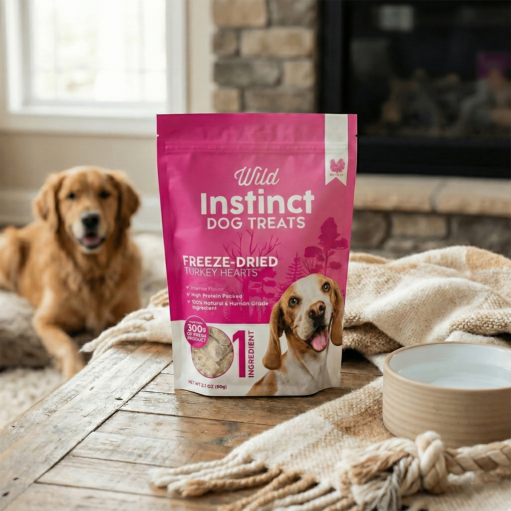 Freeze-Dried Turkey Heart Dog Treats | Wild Instinct Pet