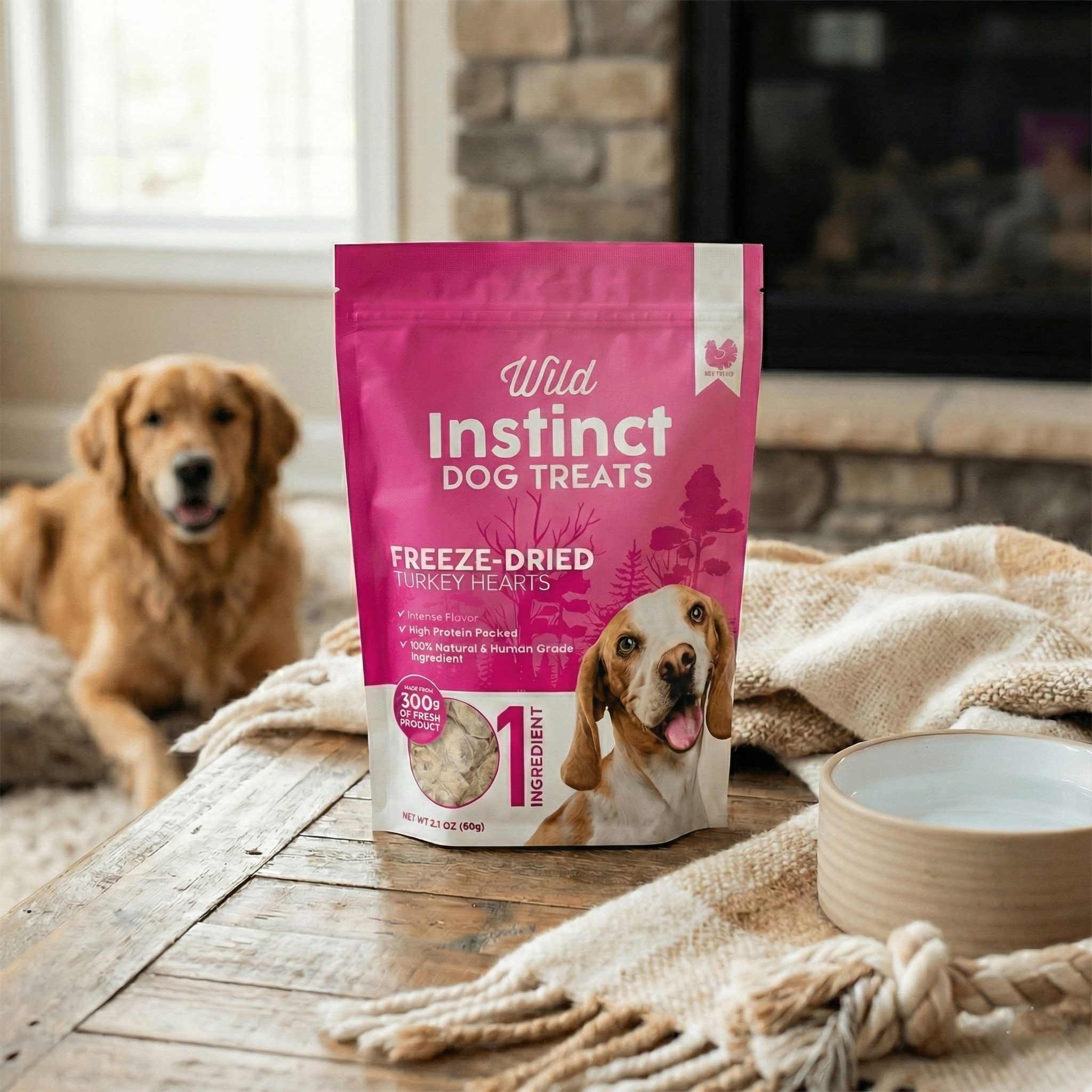 Freeze-Dried Turkey Heart Dog Treats | Wild Instinct Pet