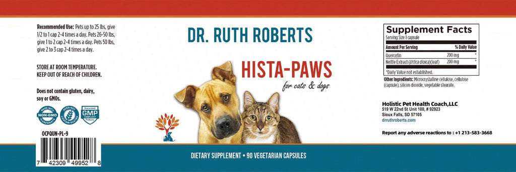 Hista Paws – Quercetin & Nettle Allergy Support for Dogs & Cats | Dr. Ruth Roberts
