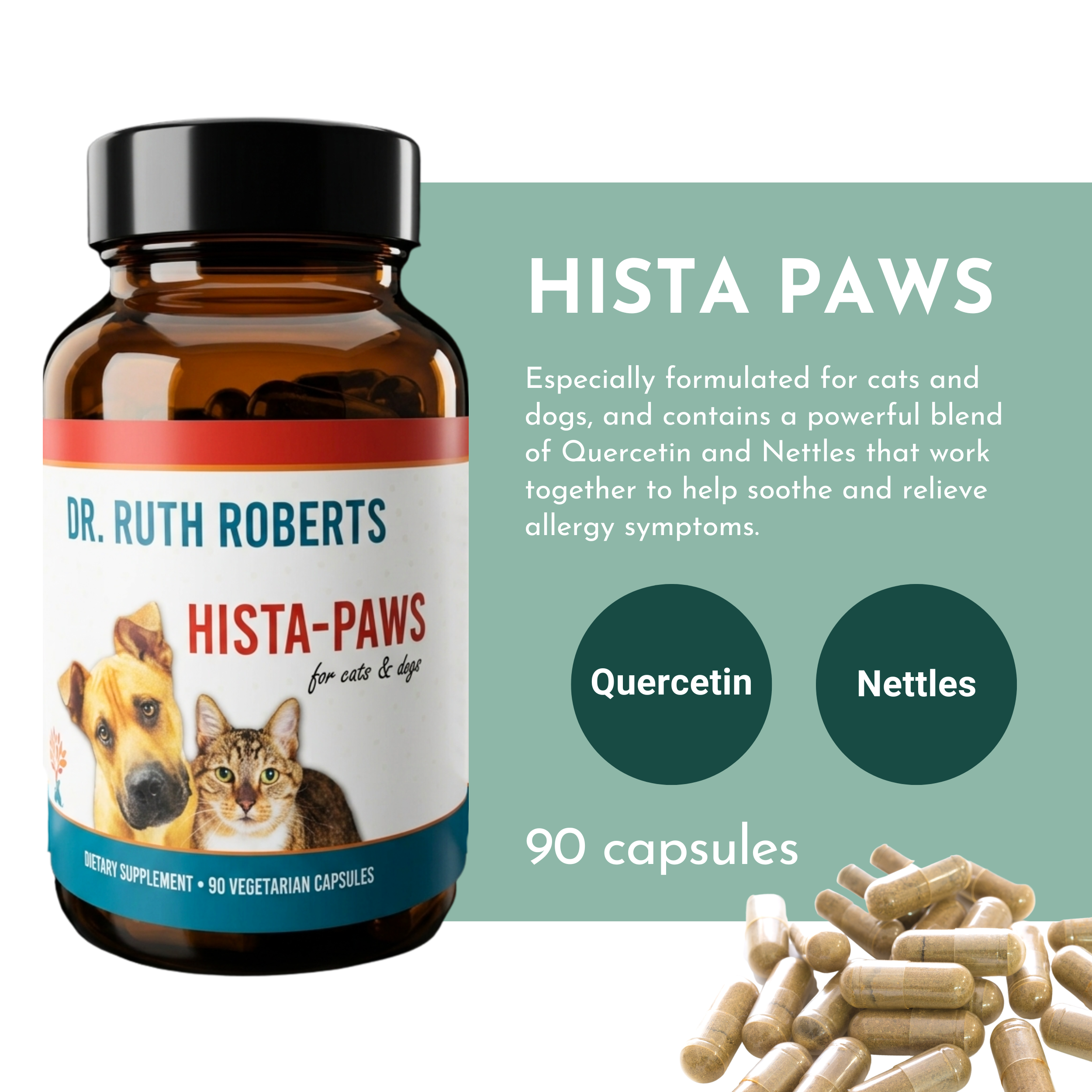 Hista Paws – Quercetin & Nettle Allergy Support for Dogs & Cats | Dr. Ruth Roberts