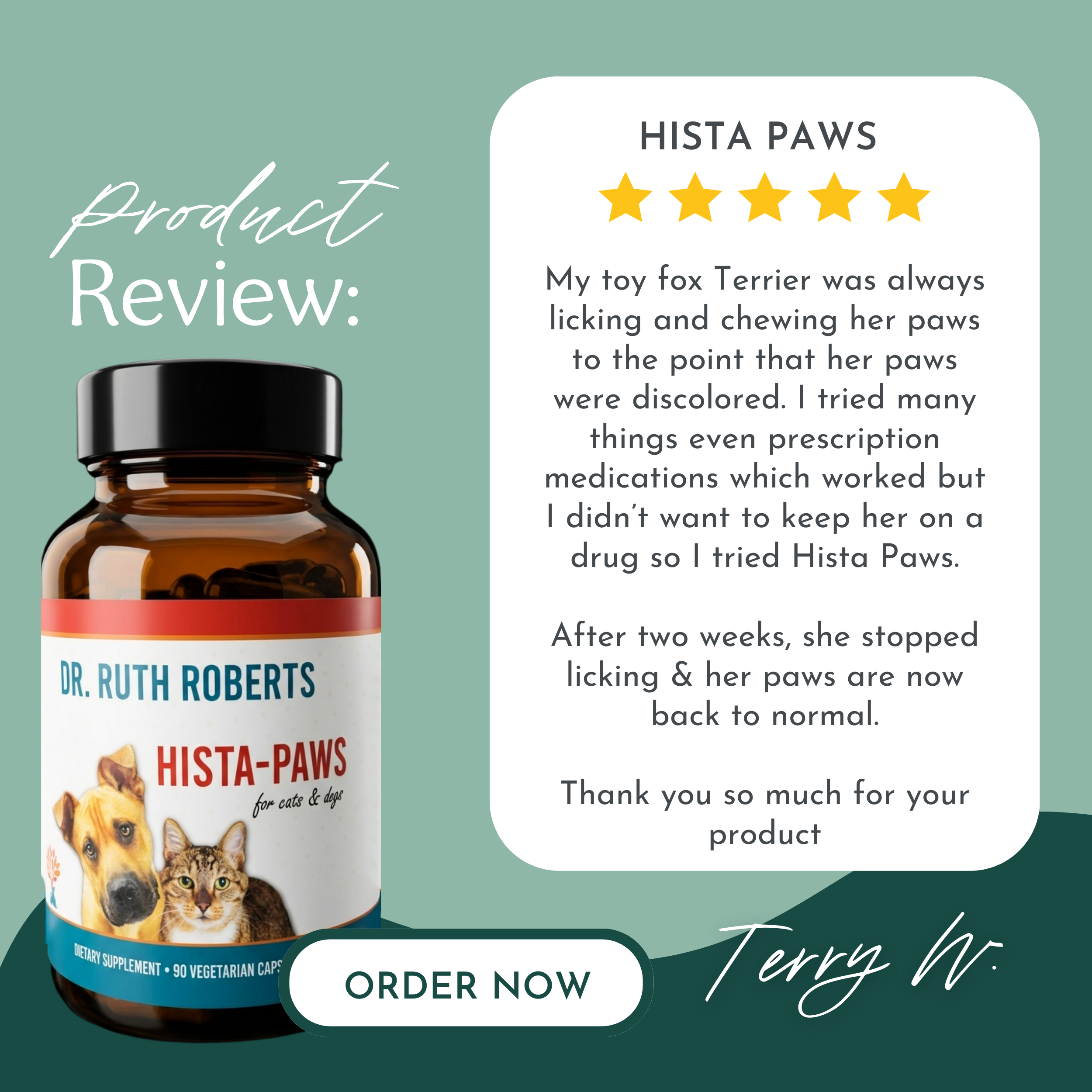 Hista Paws – Quercetin & Nettle Allergy Support for Dogs & Cats | Dr. Ruth Roberts