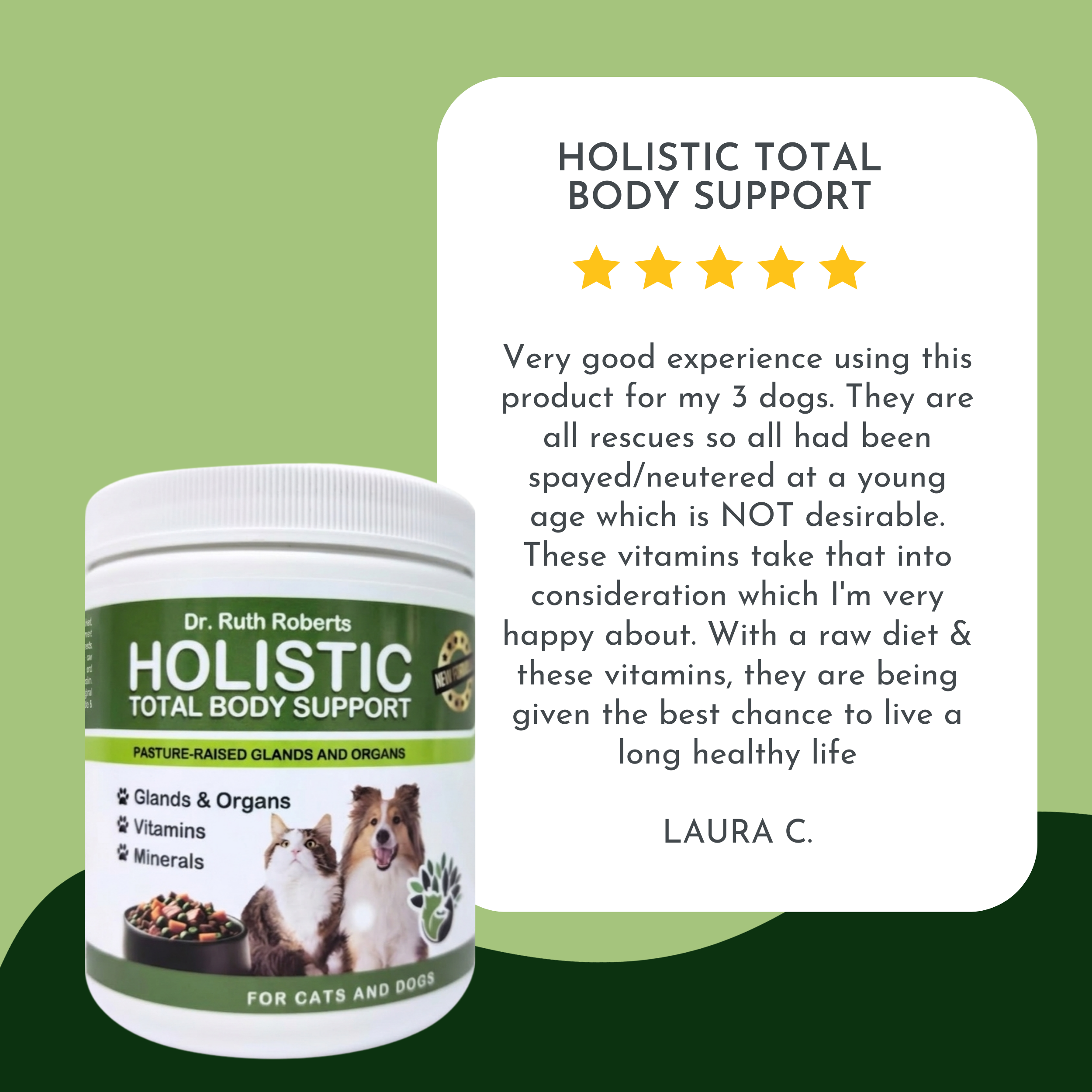 Holistic Total Body Support – Multivitamin & Glandular Supplement for Dogs & Cats | Dr. Ruth Roberts