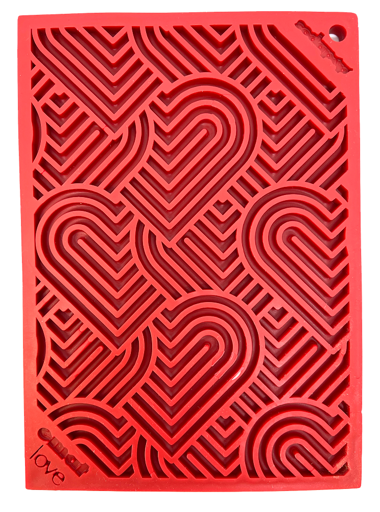 Love eMat Enrichment Lick Mat for Dogs | Heart Design | USA Made