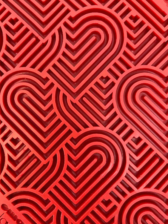 Love eMat Enrichment Lick Mat for Dogs | Heart Design | USA Made