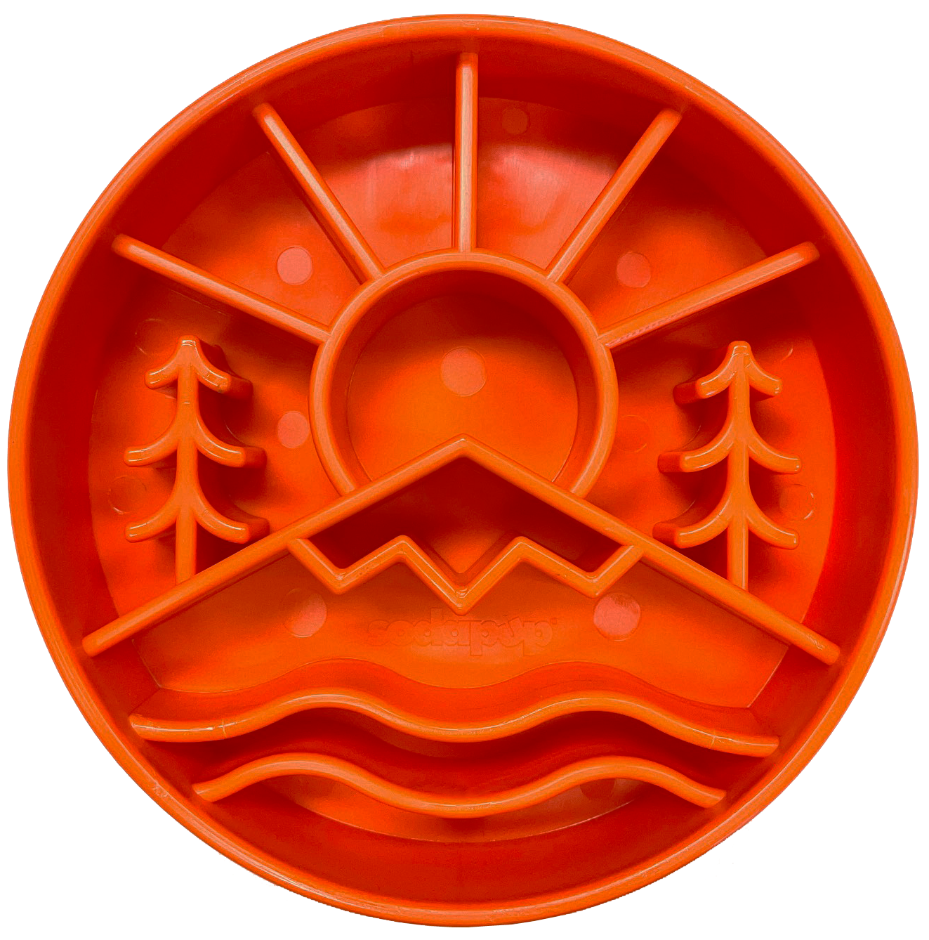 SodaPup Great Outdoors eBowl slow feeder dog bowl — green color, top view