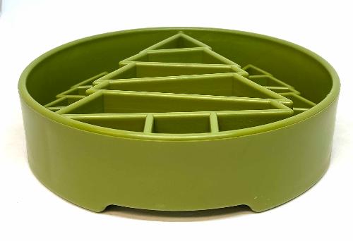 Pine Tree Christmas eBowl Deep Slow Feeder Dog Bowl | USA Made