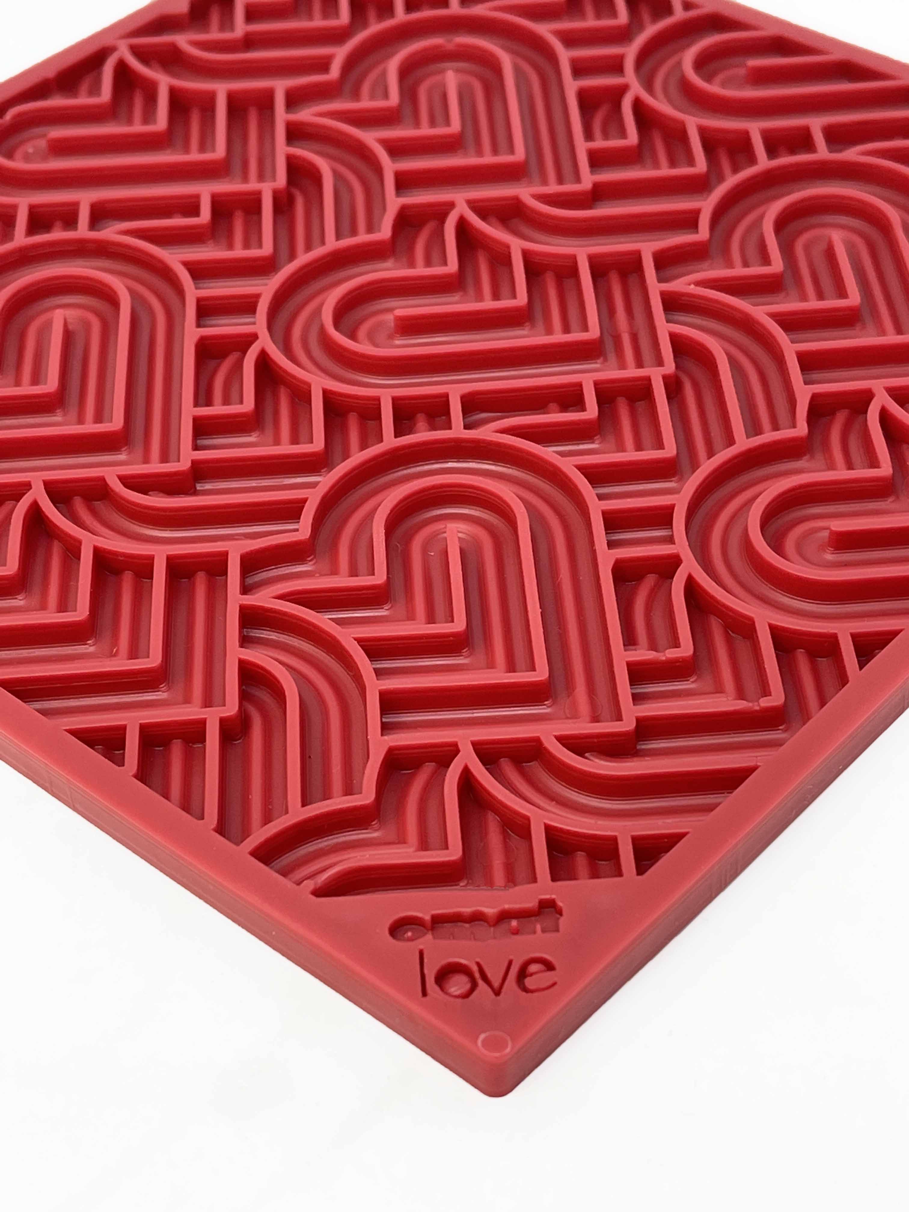 Love eMat Enrichment Lick Mat for Dogs | Heart Design | USA Made