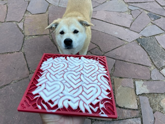 Love eMat Enrichment Lick Mat for Dogs | Heart Design | USA Made