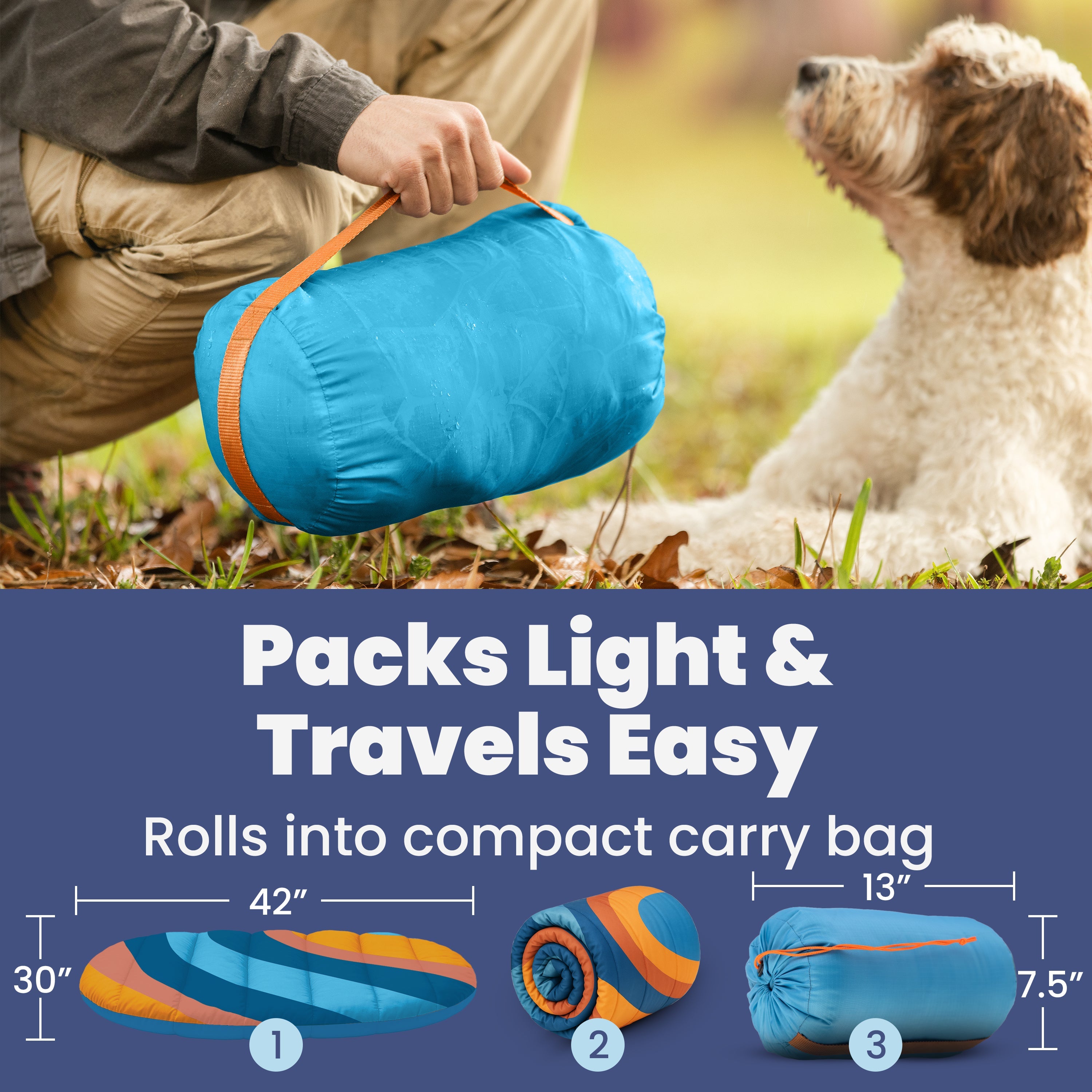 Foldable Travel Dog Bed – Packable, Waterproof & Ripstop Nylon | Rubyloo