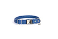 Rolled Style Blue Leather Quick-Release Dog Collar | Euro-Dog