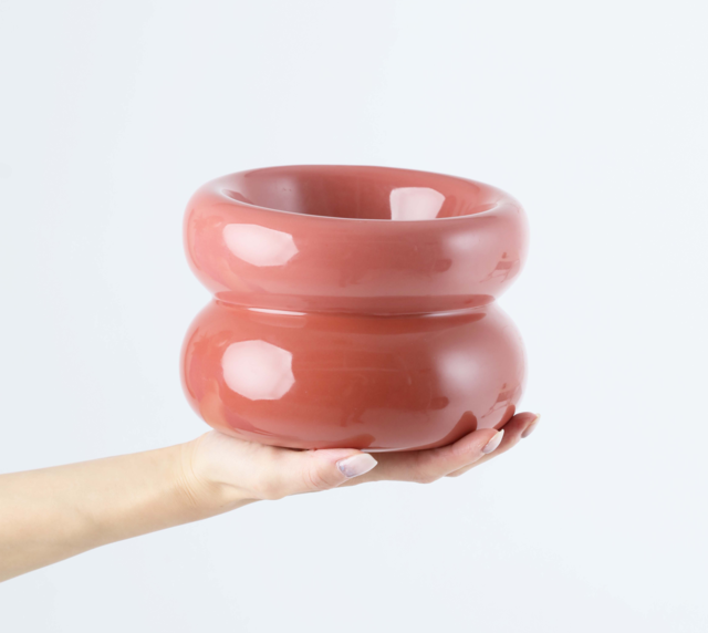 Soufflé Ceramic Dog Bowl – Rose Pink