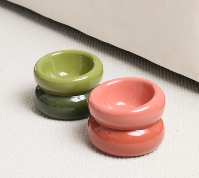 Soufflé Ceramic Dog Bowl – Rose Pink