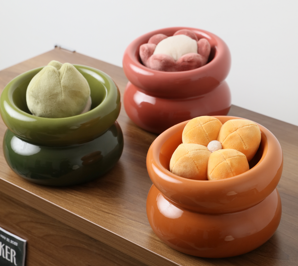 Soufflé Ceramic Dog Bowl – Rose Pink