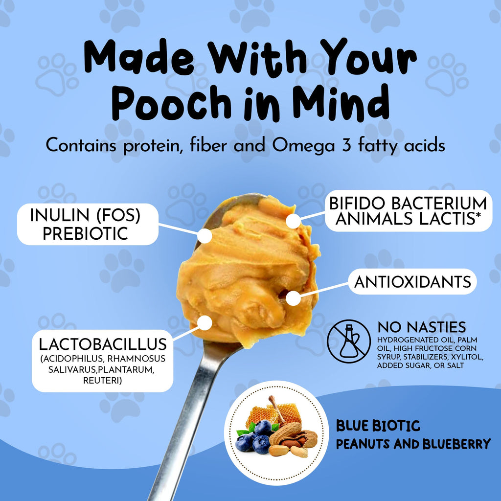 Dawg Butter Blue Biotic – Probiotic & Prebiotic Peanut Butter for Dogs | Paw Power Nutrition