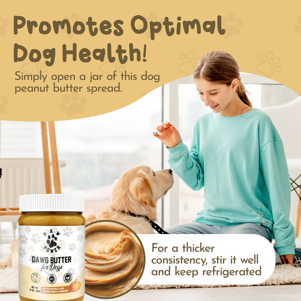 Dawg Butter Pum'kin Puppers – Pumpkin & Cinnamon Dog Peanut Butter | Paw Power Nutrition