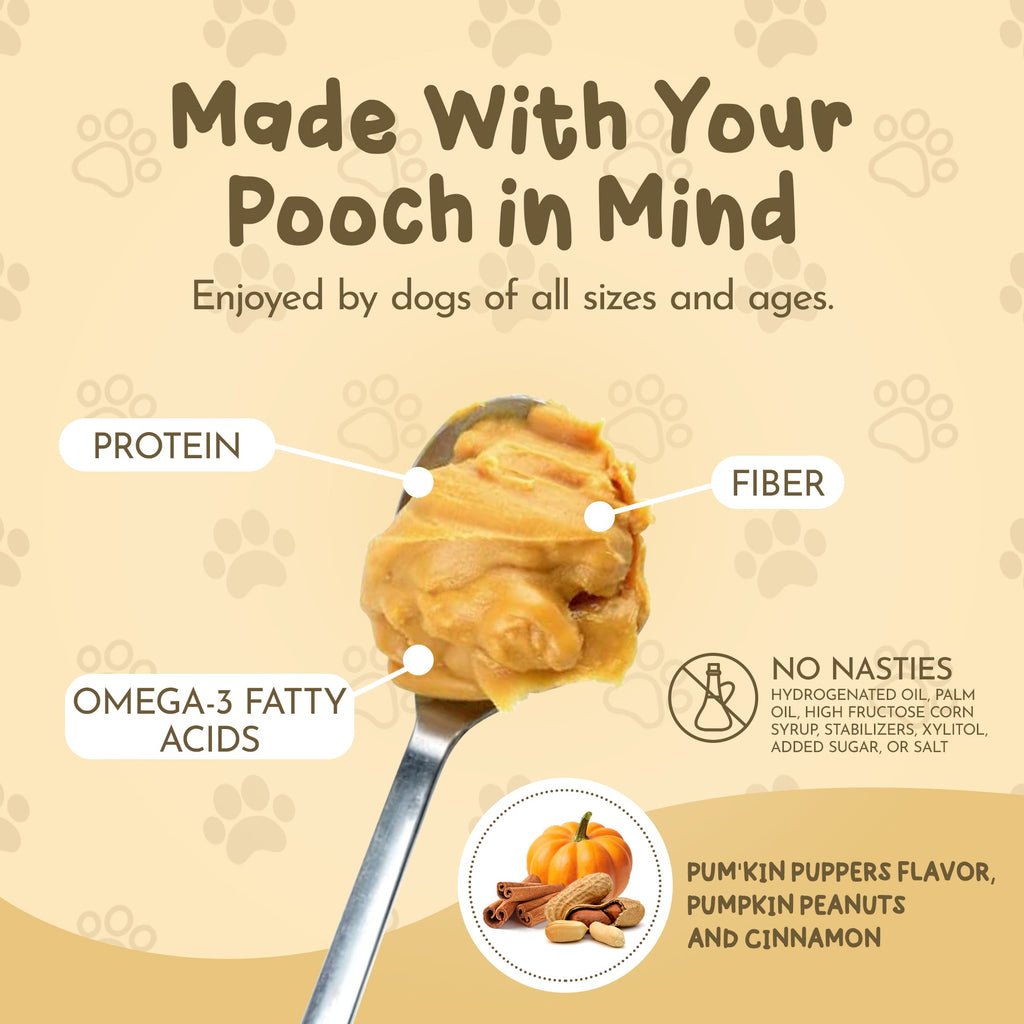 Dawg Butter Pum'kin Puppers – Pumpkin & Cinnamon Dog Peanut Butter | Paw Power Nutrition