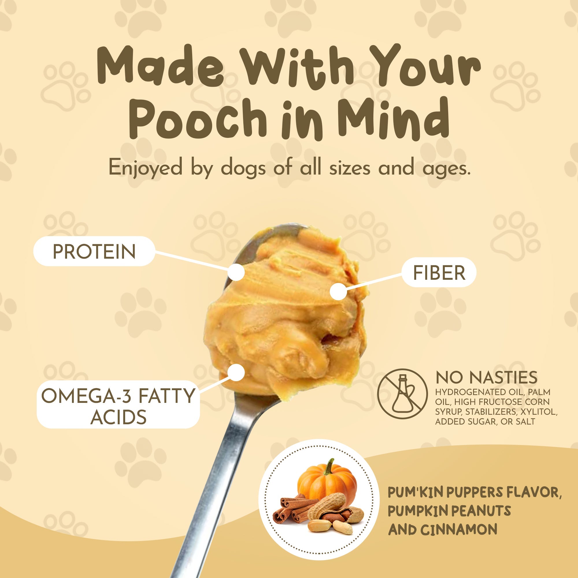 Dawg Butter Pum'kin Puppers – Pumpkin & Cinnamon Dog Peanut Butter | Paw Power Nutrition