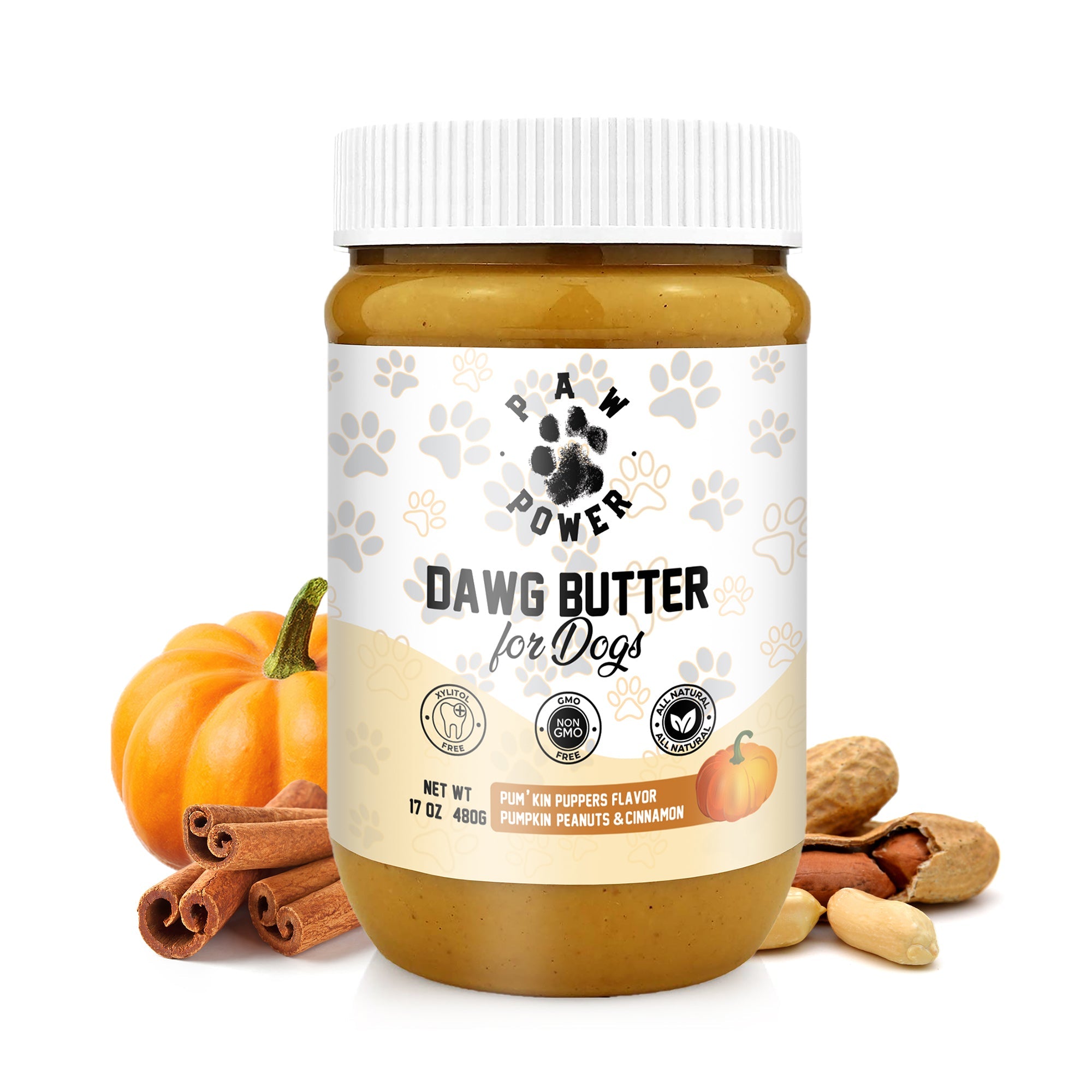 Dawg Butter Pum'kin Puppers – Pumpkin & Cinnamon Dog Peanut Butter | Paw Power Nutrition