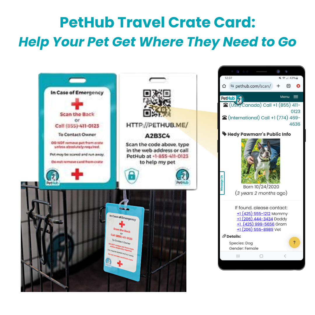 PetHub QR Pet ID Travel Crate Card – Pet ID Accessory | Doggo Dream Shop