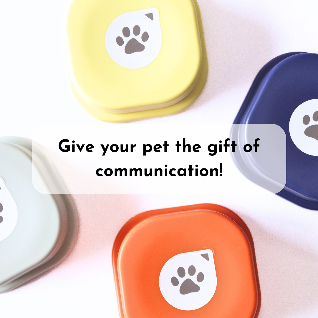 Wiz Basics Recordable Training Buttons for Dogs – Set of 4 with Mat