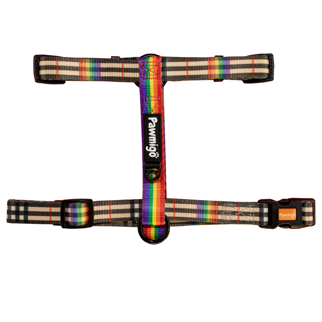 Rainbow Plaid Free-Fit Harness – Free-Fit Harness | Doggo Dream Shop