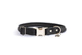 Rolled Style Black Leather Quick-Release Dog Collar | Euro-Dog