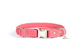 Rolled Style Pink Leather Quick-Release Dog Collar | Euro-Dog