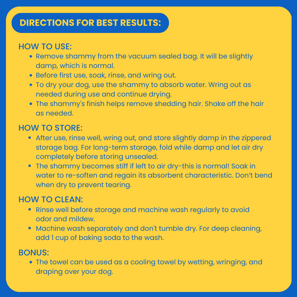 Dog Drying Shammy Towel – Dries 2x Faster Than Cotton | Rubyloo
