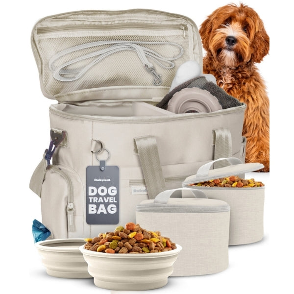 The Original Doggy Bag™ – Dog Travel Bag with Bowls & Food Containers | Rubyloo