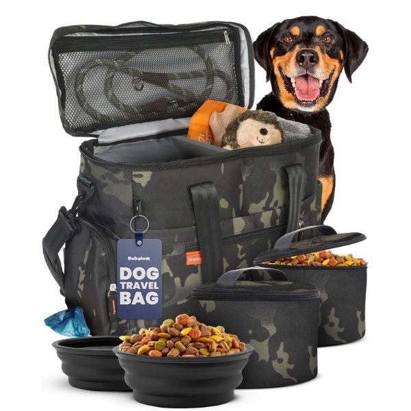 The Original Doggy Bag™ – Dog Travel Bag with Bowls & Food Containers | Rubyloo