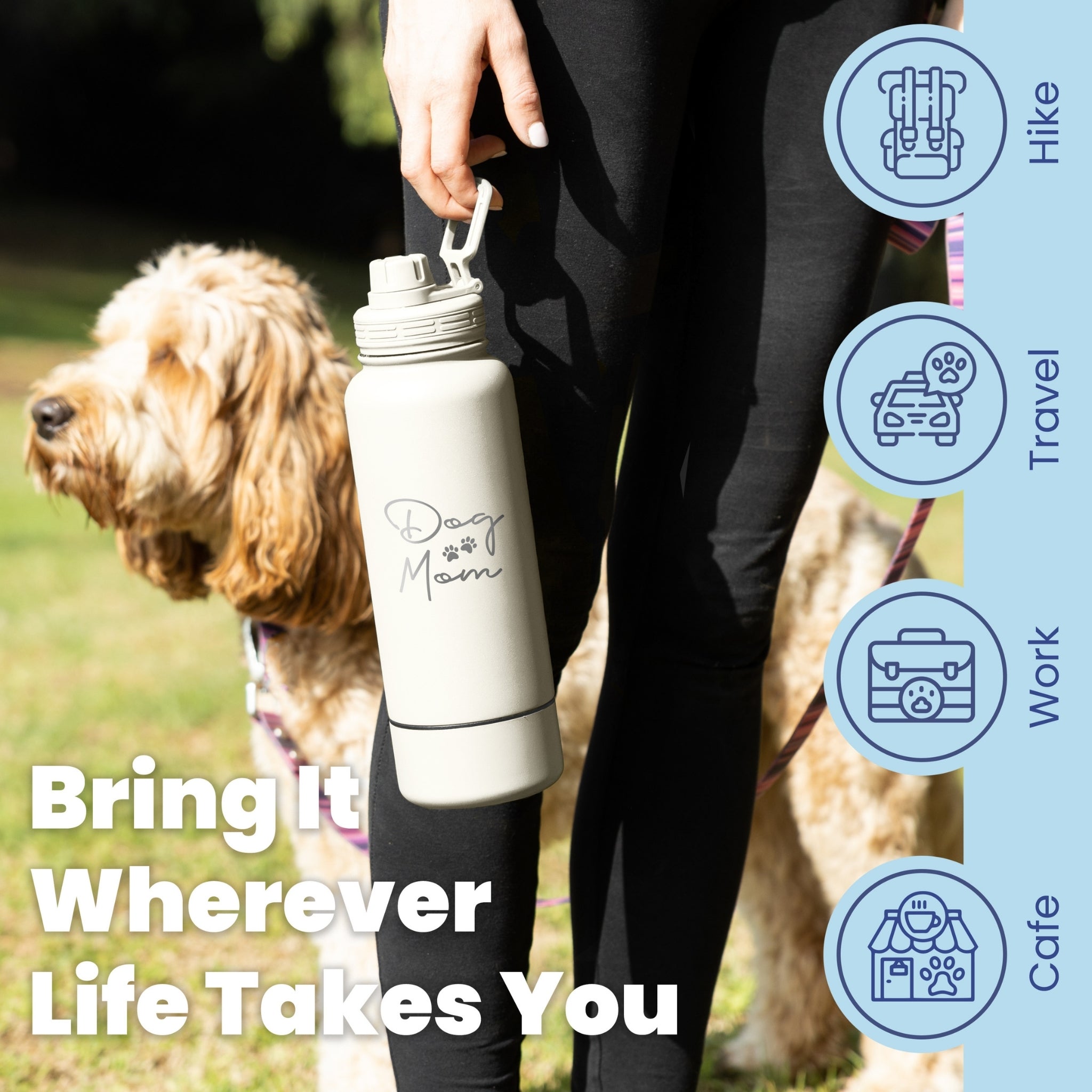 Dog & Human Water Bottle with Detachable Bowl | Rubyloo