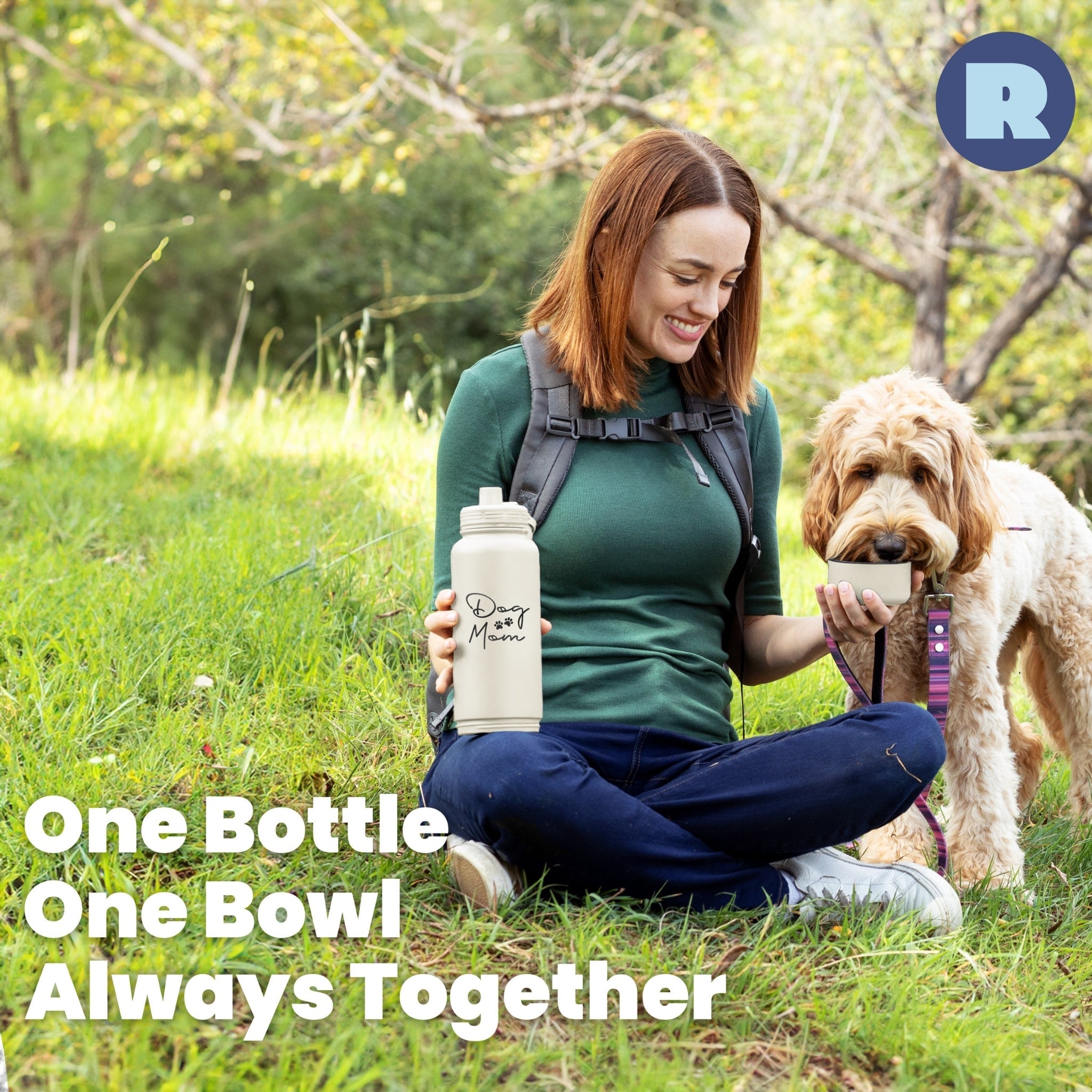 Dog & Human Water Bottle with Detachable Bowl | Rubyloo