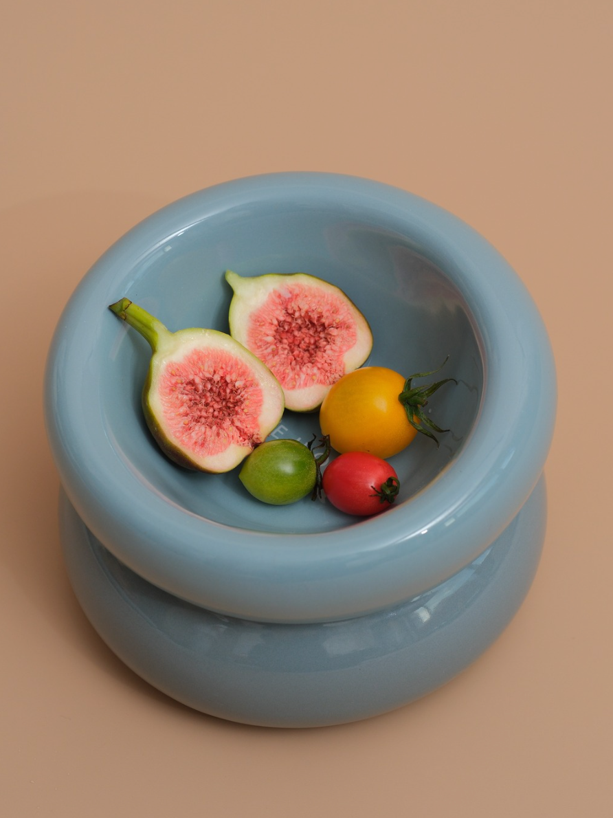 Soufflé Ceramic Dog Bowl – Frozen Blue