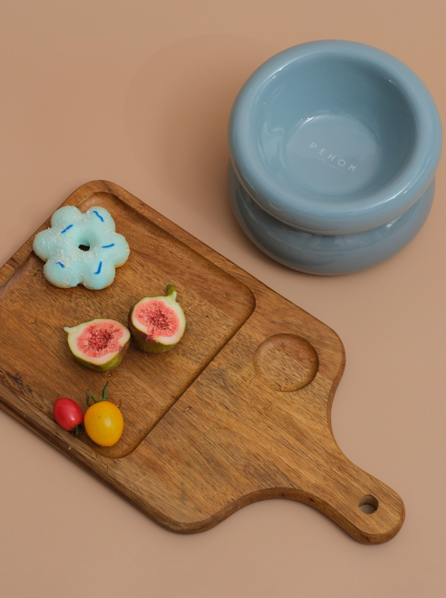 Soufflé Ceramic Dog Bowl – Frozen Blue