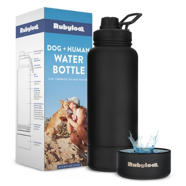 Dog & Human Water Bottle with Detachable Bowl | Rubyloo