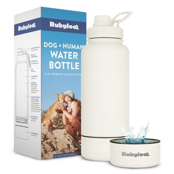 Dog & Human Water Bottle with Detachable Bowl | Rubyloo