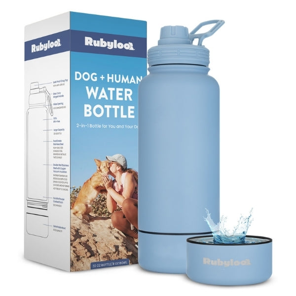 Dog & Human Water Bottle with Detachable Bowl | Rubyloo