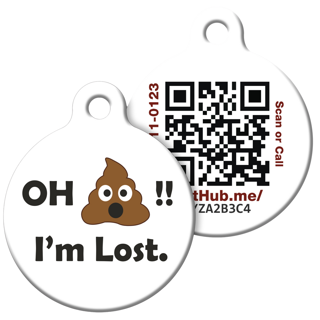 PetHub QR Pet ID Tag – Oh Crap I’m Lost – Digital Pet ID Tag | Doggo Dream Shop