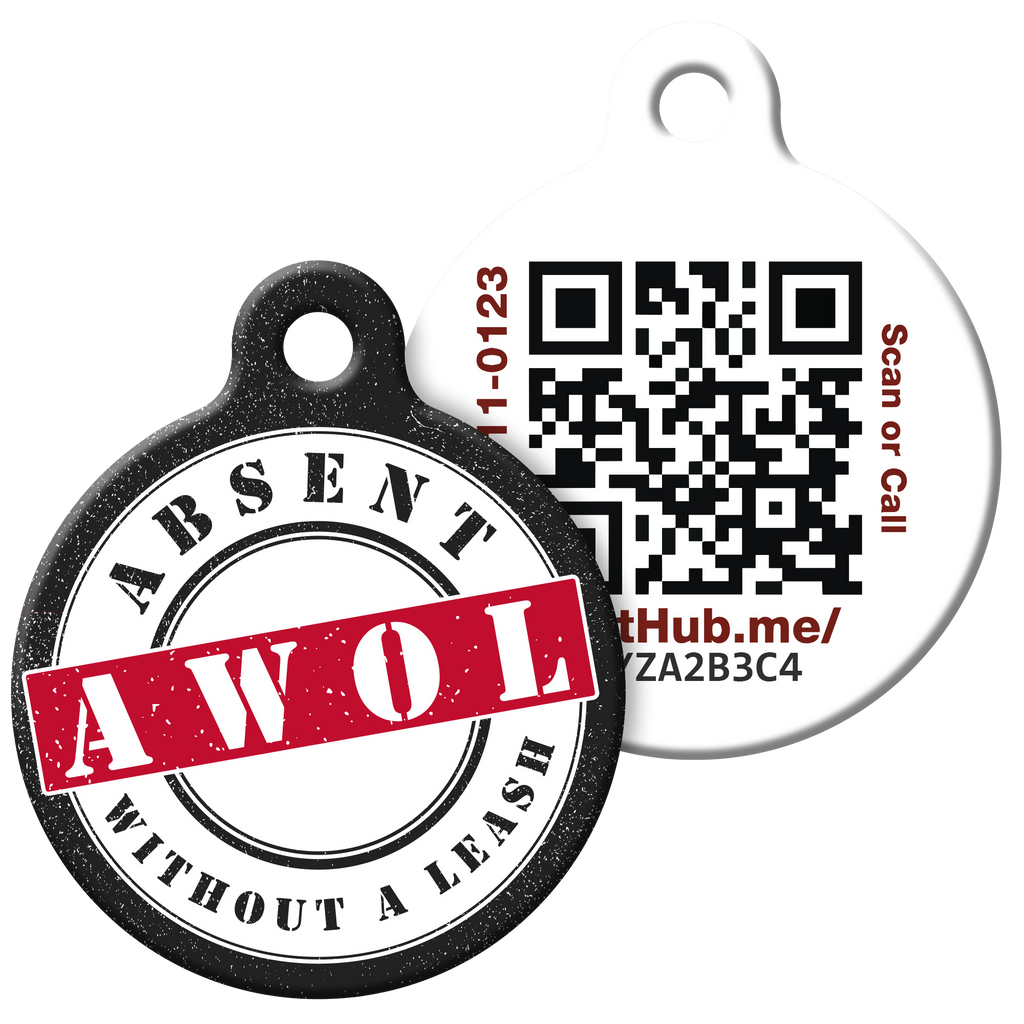 PetHub QR Pet ID Tag – Absent Without a Leash (AWOL) – Digital Pet ID Tag | Doggo Dream Shop