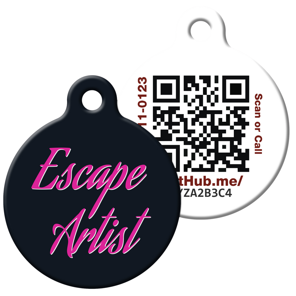 PetHub QR Pet ID Tag – Escape Artist – Pet ID Tag | Doggo Dream Shop