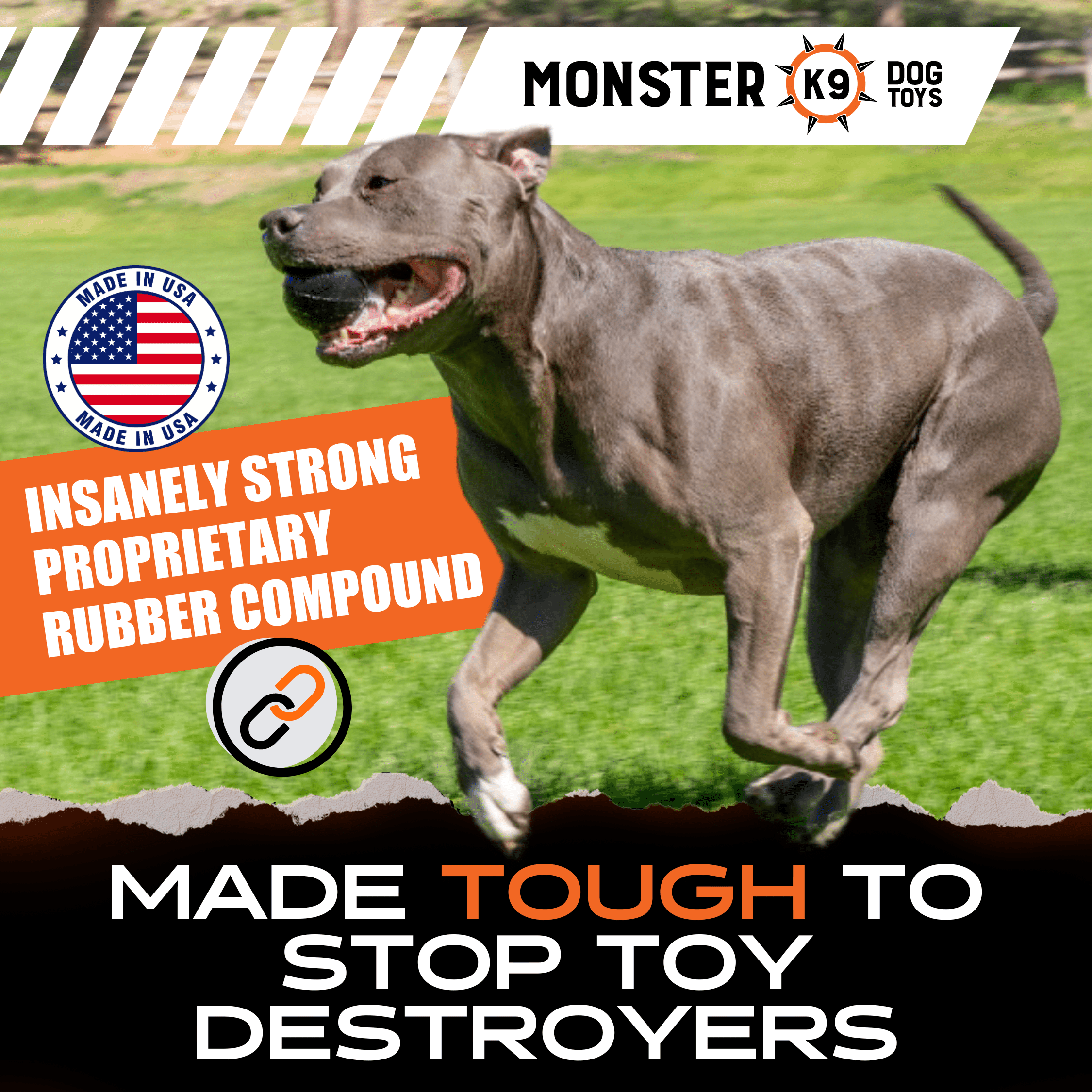 Beast Ball Rubber Dog Toy for Aggressive Chewers | Monster K9