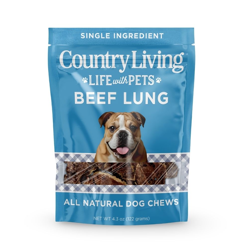 Country Living Beef Lung Slices Dog Treats – 8oz Bag – All-Natural, Single-Ingredient, High-Protein, Grain-Free