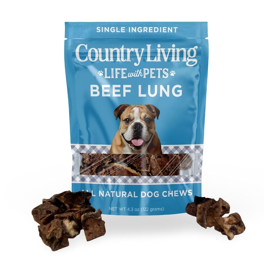 Country Living Beef Lung Slices Dog Treats – 8oz Bag – All-Natural, Single-Ingredient, High-Protein, Grain-Free