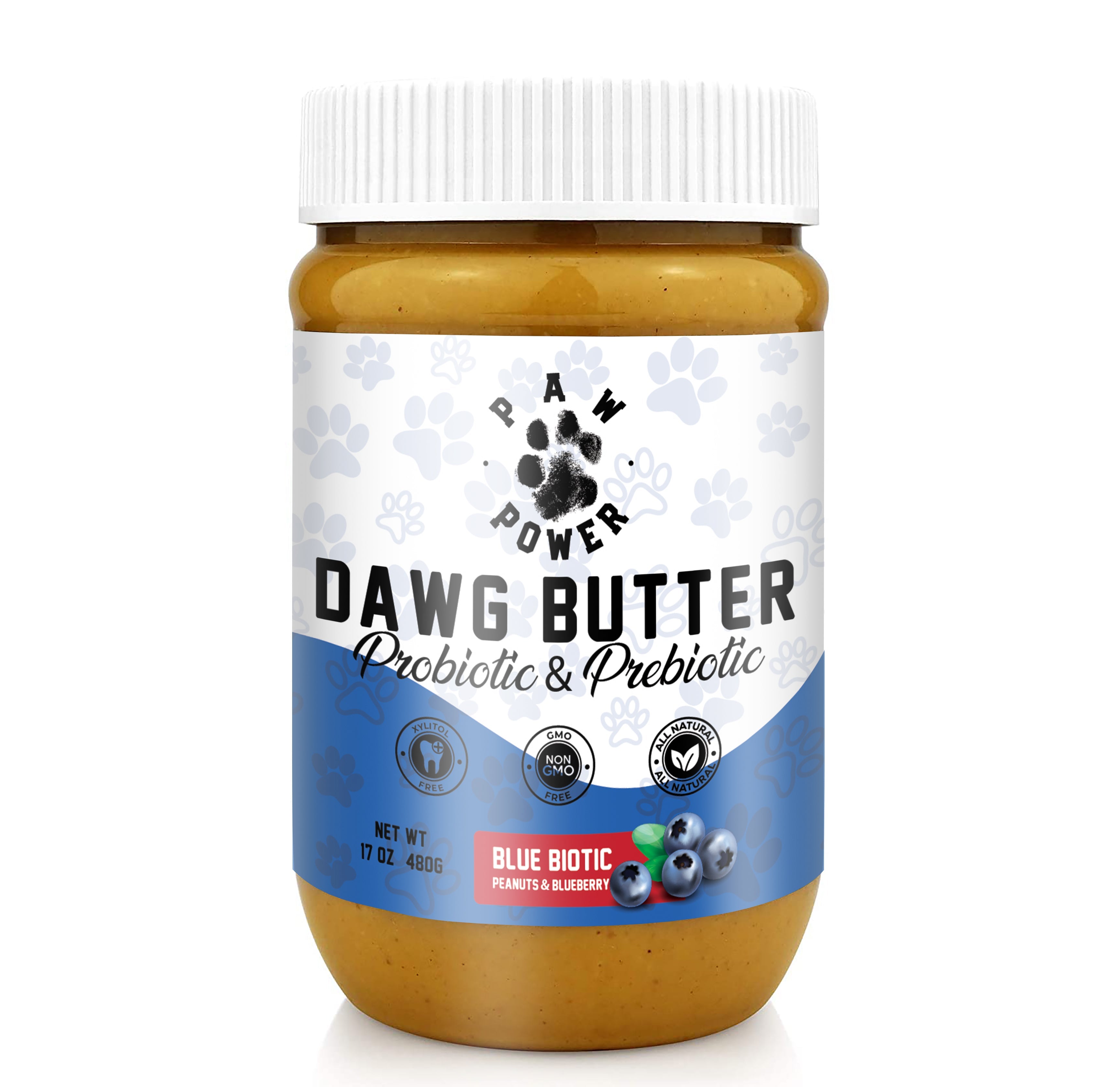 Dawg Butter Blue Biotic – Probiotic & Prebiotic Peanut Butter for Dogs | Paw Power Nutrition